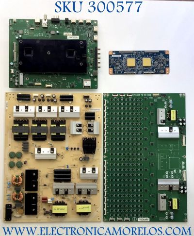 KIT DE TARJETAS PARA TV VIZIO SMART TV / MAIN XJCB0QK005 / 715GA075-M01- B00-005K / T-CON 55.65T56.C06 / 5565T56C06 / DRIVER LNTVII13ZAAB2 / 715GA203-P1B-000-005G / FUENTE ADTVI1850AAY / 715G9301-P01-001-003M / PANEL T650QVF09.2 / MODELO PX65-G1 LTYAYONW